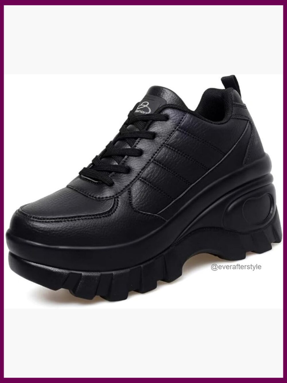 Wedge Sport Walking Chunky Platform Non-Slip Running Shoes Faux Leather Comfort